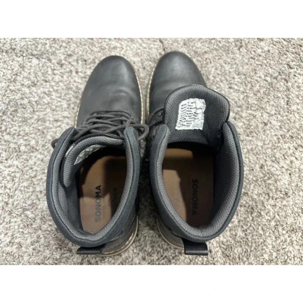 Men’s Grey Sonoma Casual Size 10 Lace Up Boots